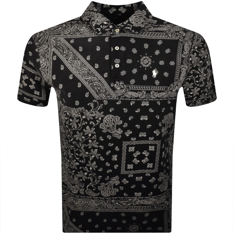 ラルフローレン POLO by Ralph Lauren バンダナ柄 Ralph Lauren Bandana Print Polo T Shirt Black | Mainline Menswear us